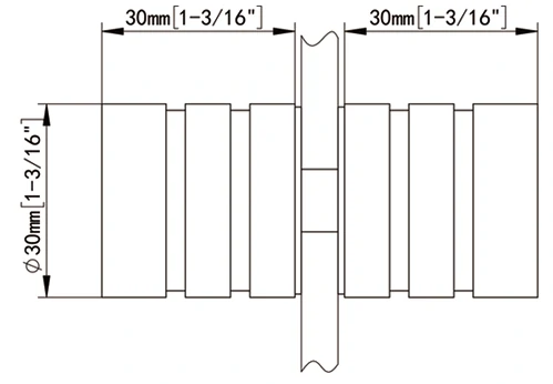 Back to Back Modern Shower Knobs Size
