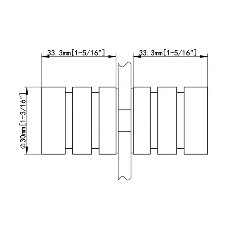 Back to Back Round Shower Knob NY03 Size