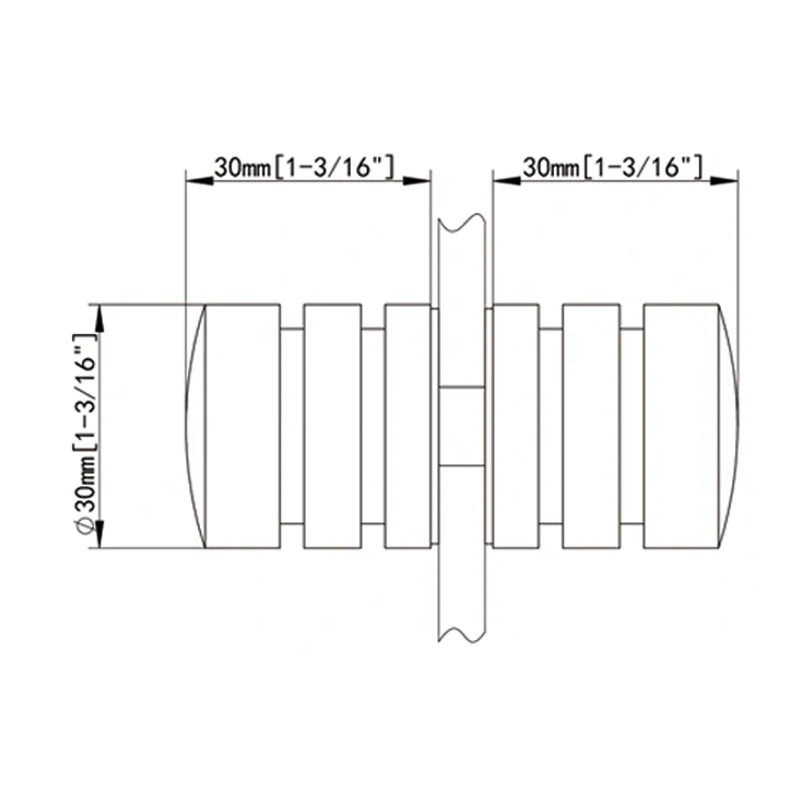 Back to Back Round Shower Knob NY14 Size