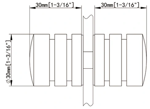 Back to Back Round Shower Knob NY14 Size