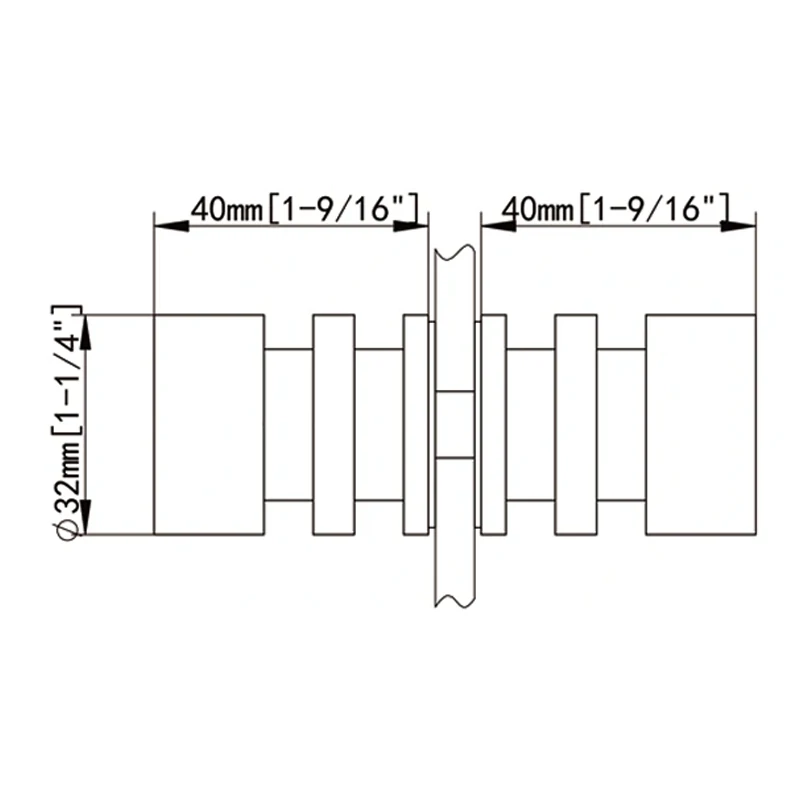 Back to Back Round Shower Knob NY17 Size
