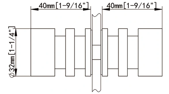 Back to Back Round Shower Knob NY17 Size
