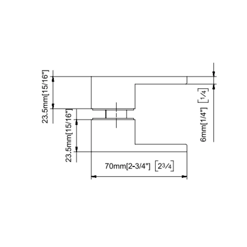 Back to Back Square Shower Knob Size