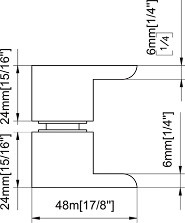 Back to Back Square Shower Knob Size