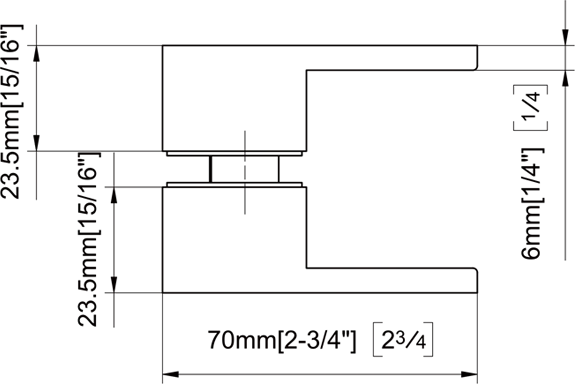 Back to Back Square Shower Knob Size