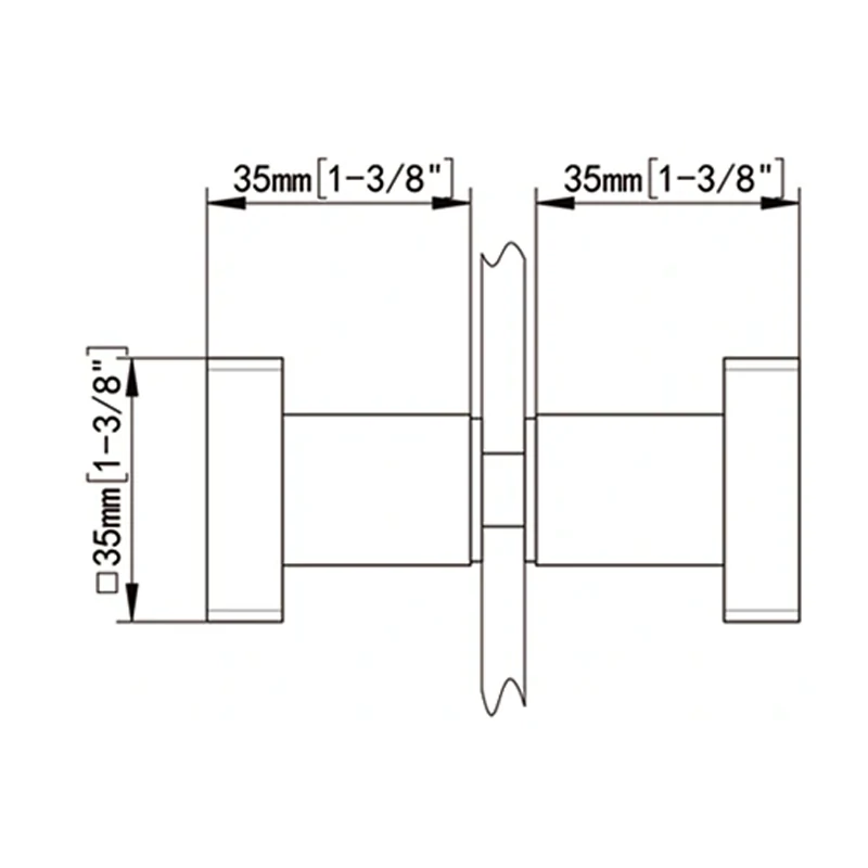Back to Back Square Shower Knob Size