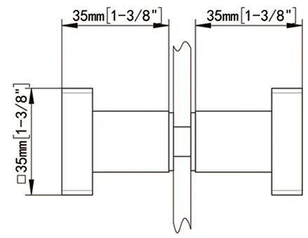 Back to Back Square Shower Knob Size