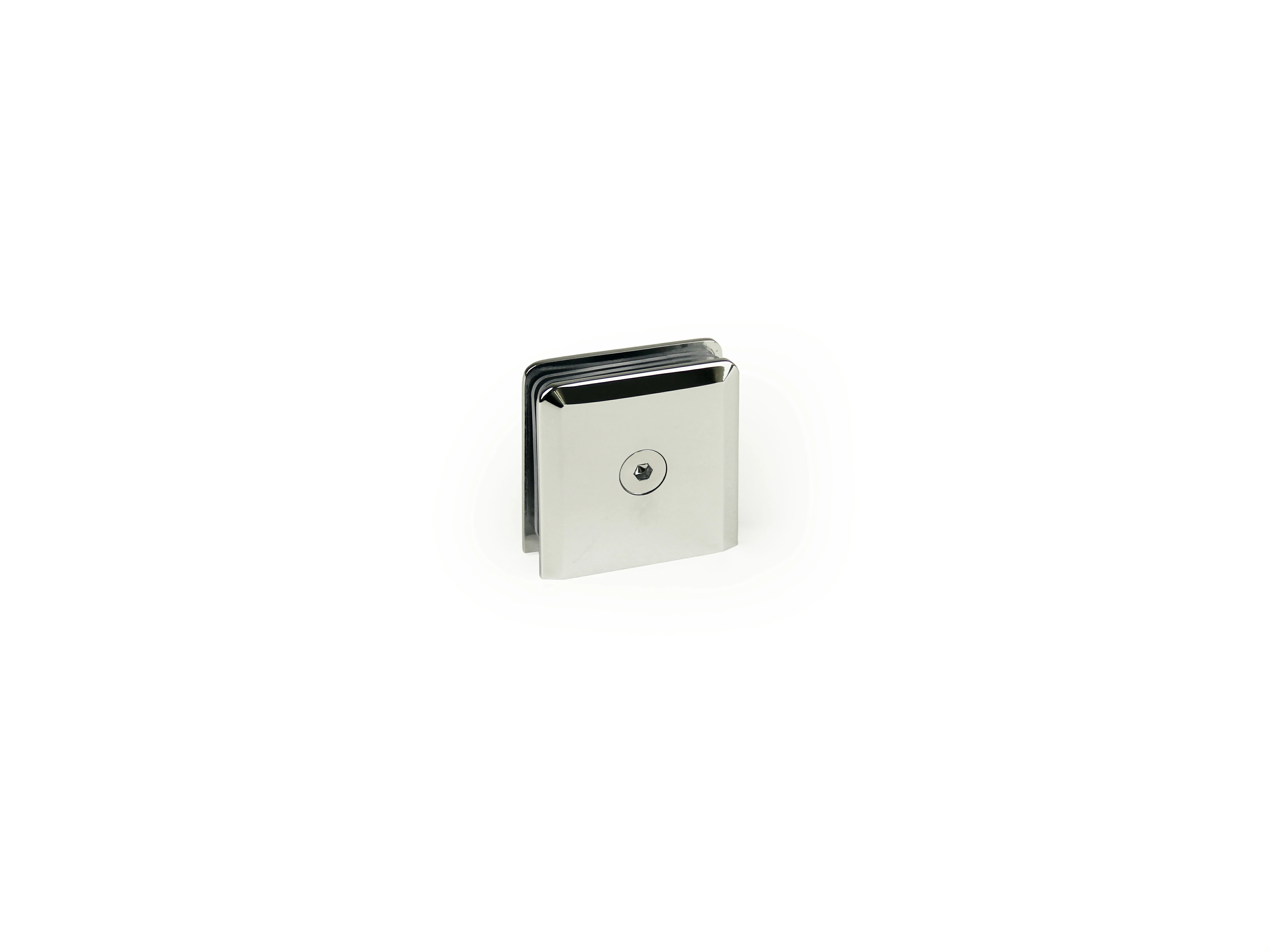 Beveled Profile Square Wall Mount & Glass Clamp