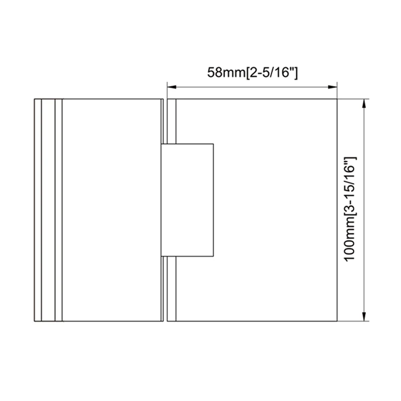 Beveled Profile with Covers Black Square Profile 135°Glass to Glass Shower Door Hinges Size