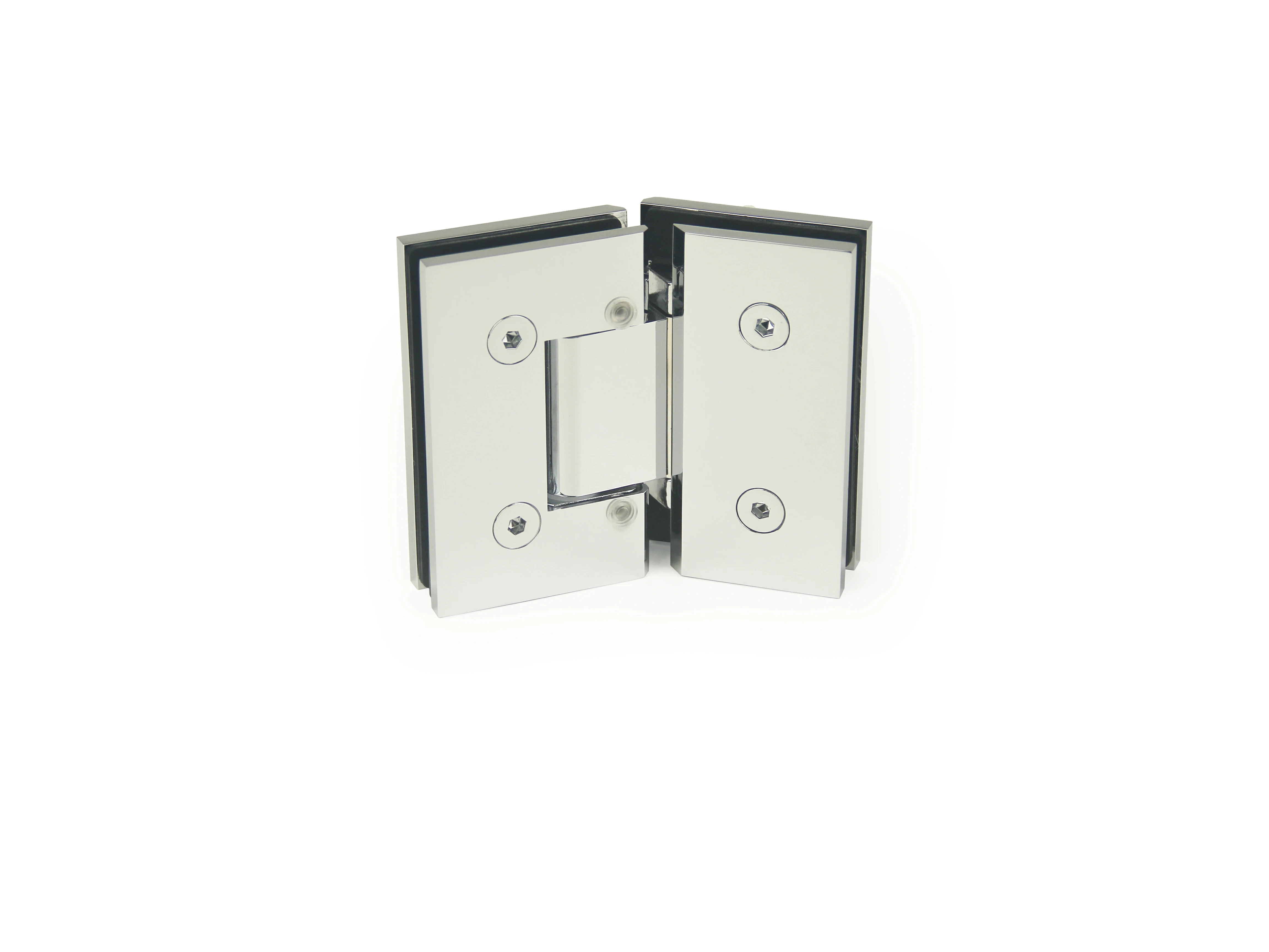 H14-Series Beveled Profile with Covers Glass to Glass 135° Square Profile Shower Door Hinges