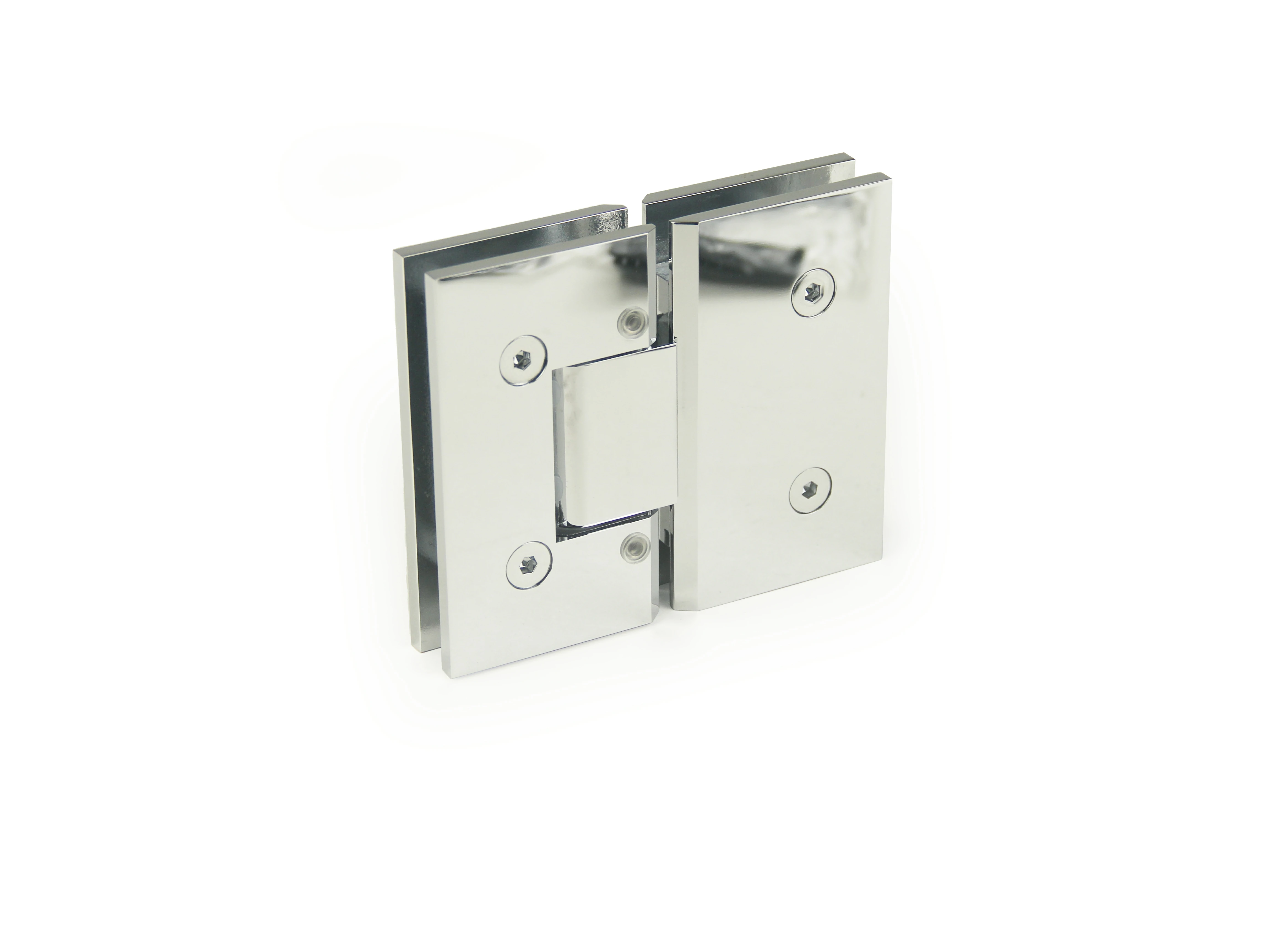 H10-Series Beveled Profile with Covers Glass to Glass 180°Square Profile Shower Door Hinges