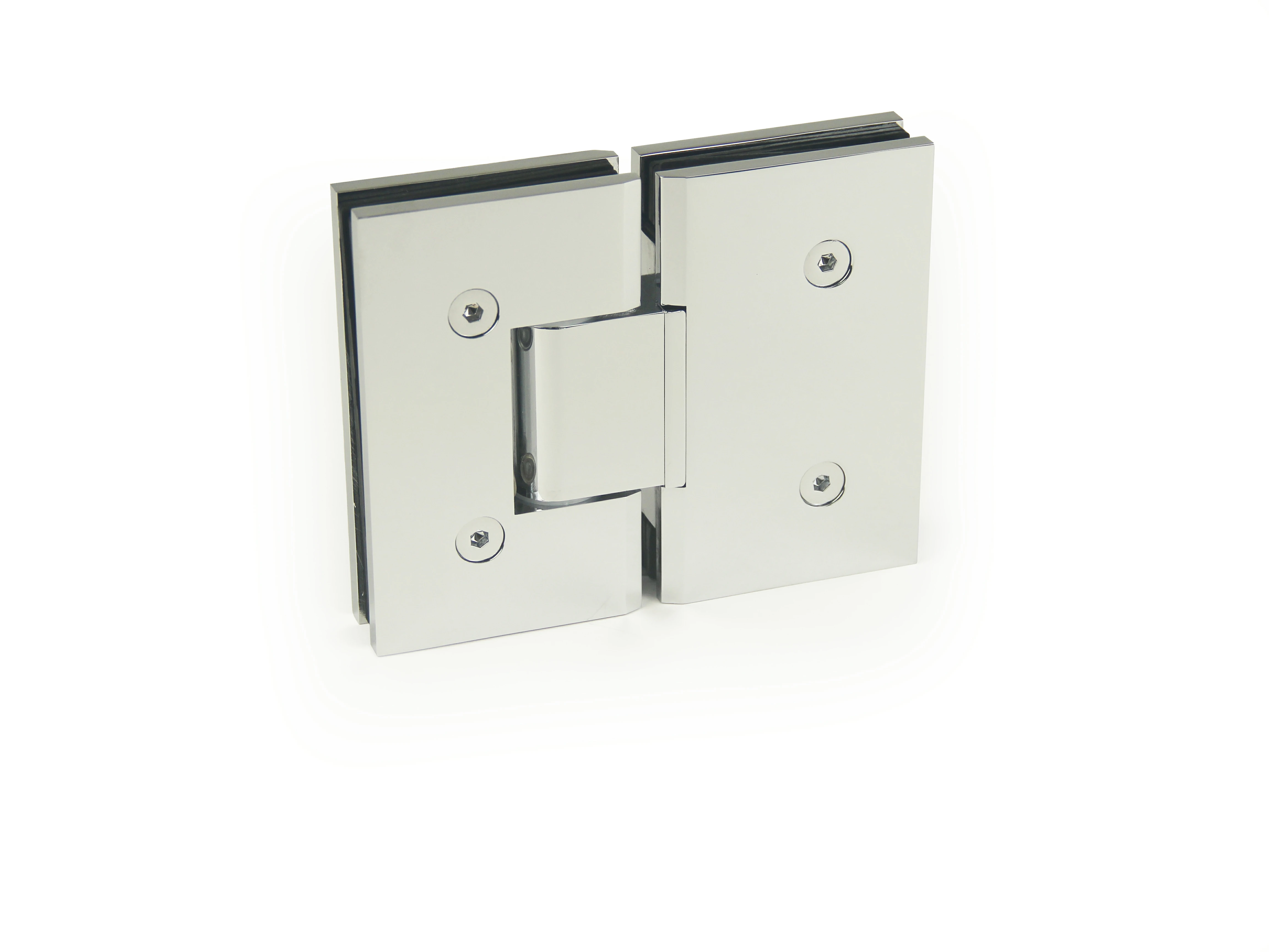 H13-Series Beveled Profile with Covers Glass to Glass 180° Square Profile Shower Door Hinges