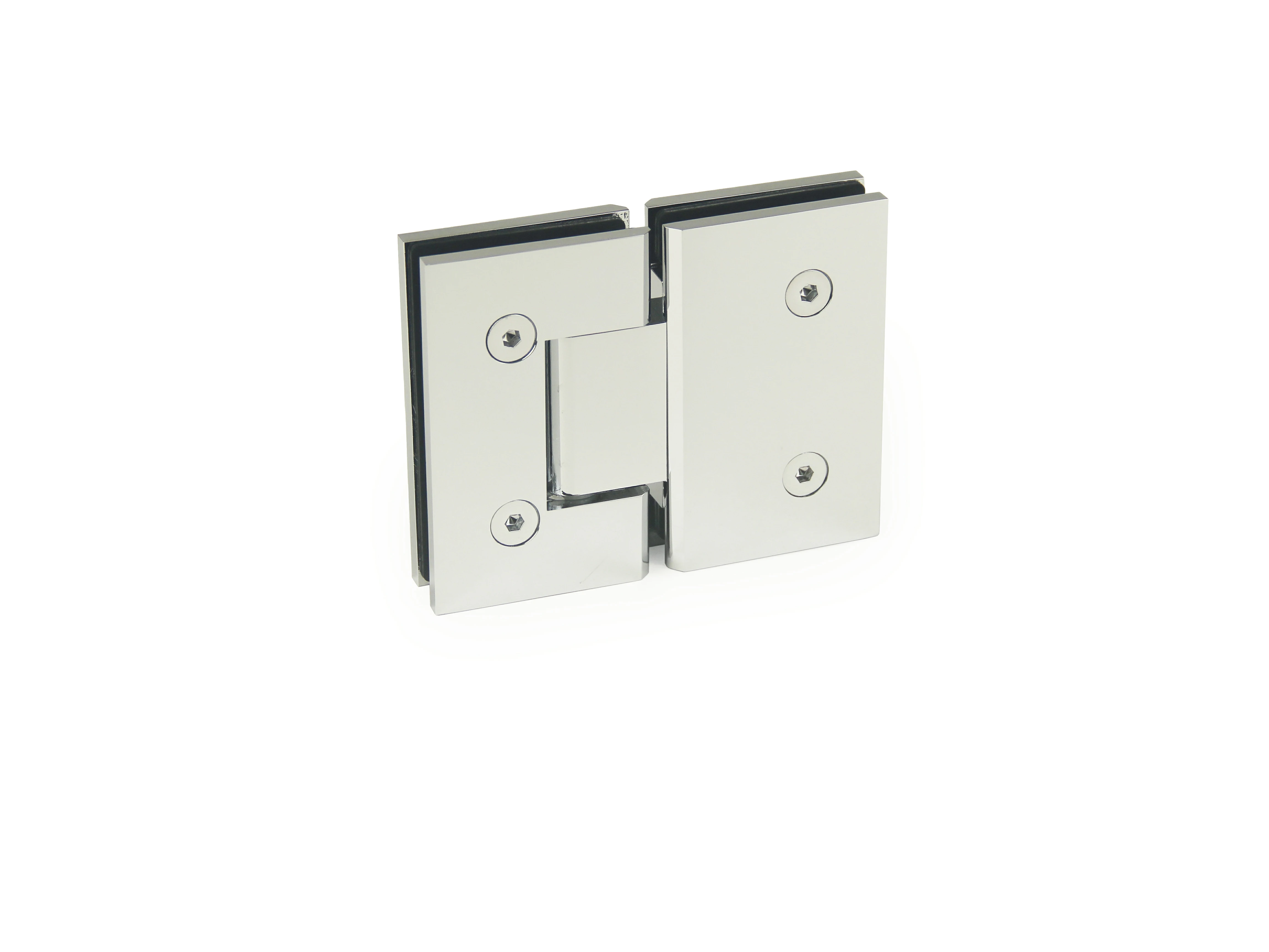 Beveled Profile with Covers Glass to Glass 180° Square Profile Shower Door Hinges