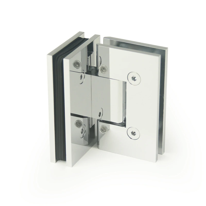 H10-Series Beveled Profile with Covers Glass to Glass 90° Square Profile Shower Door Hinges