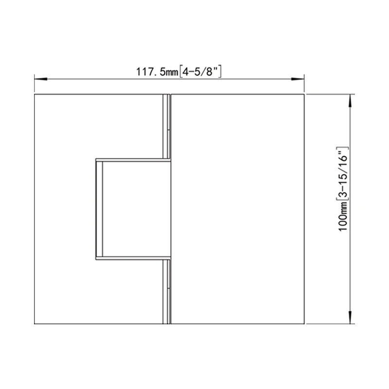 Beveled Profile with Covers Square Profile 180°Glass to Glass Shower Door Hinges Size