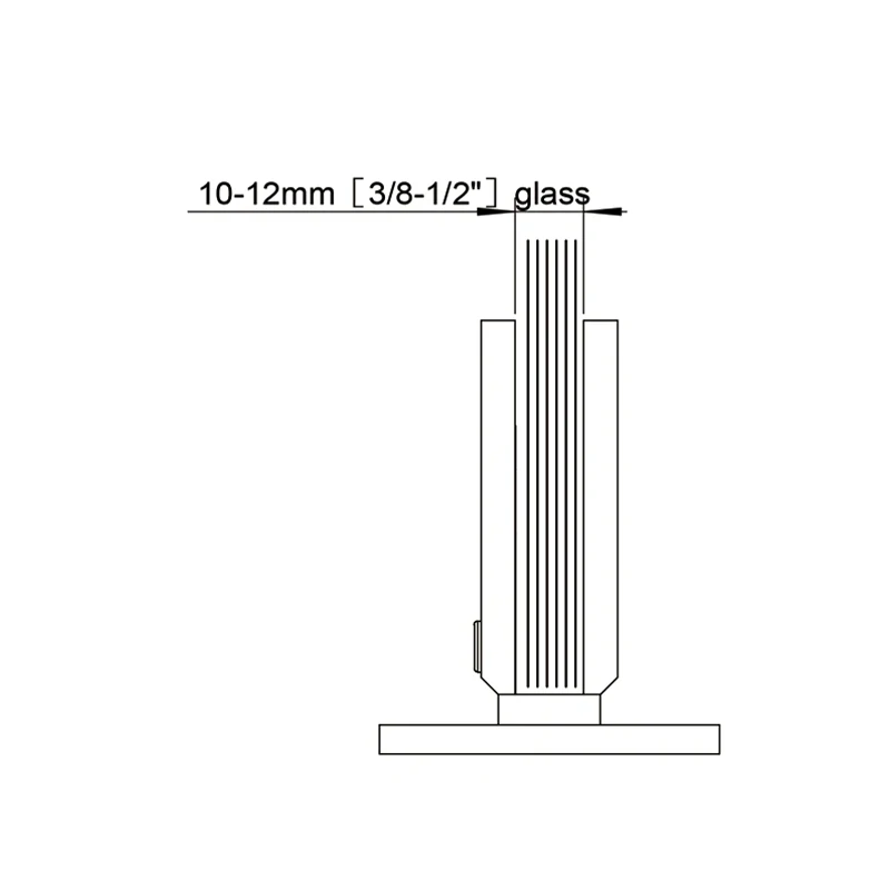 Black Adjustable Allen Set Screws Square Profile Glass to Wall Shower Door Hinges