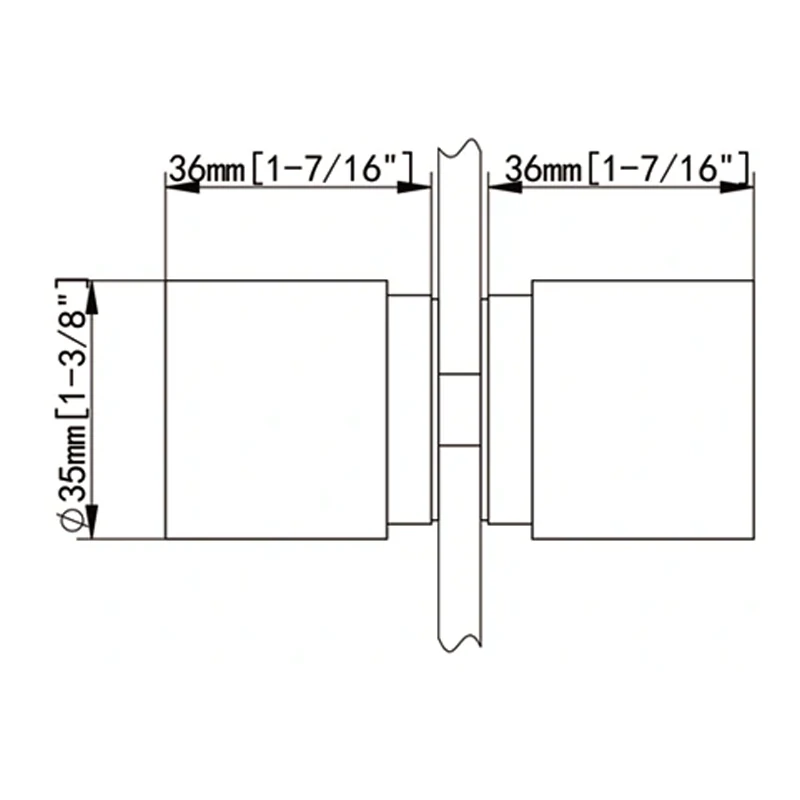 Black Back to Back Modern Shower Knobs Size