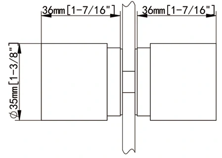 Black Back to Back Modern Shower Knobs Size
