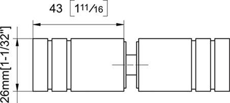 Black Back to Back Square Shower Knob Size