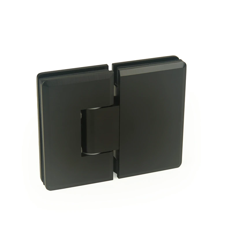 Black Beveled Profile with Covers Glass to Glass 180° Square Profile Shower Door Hinges