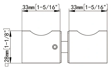 Black Square Back to Back Finger Grip Shower Knob NF12 Size