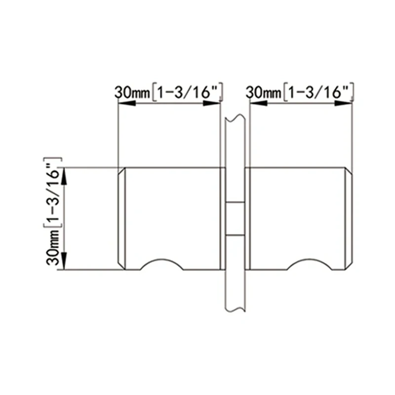 Gold Square Back to Back Finger Grip Shower Knob NF18 Size