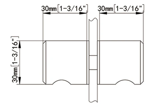 Gold Square Back to Back Finger Grip Shower Knob NF18 Size