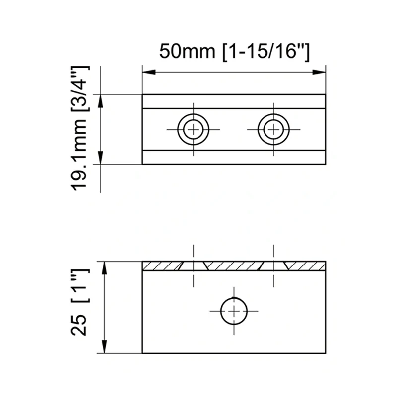 Black Square Wall Mount U-SHAPE glass clamp Size