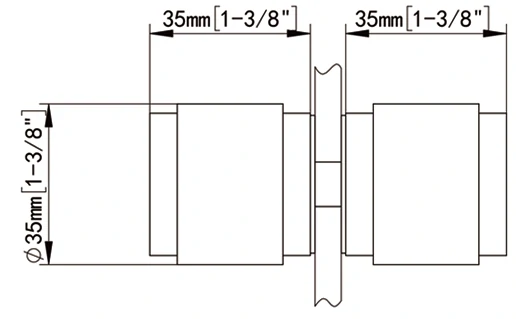 Brushed Champagne Gold Modern Shower Knobs Size