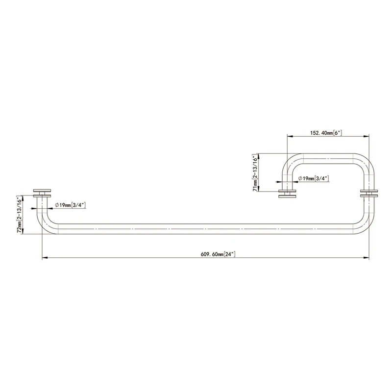 Brushed Nickel With Metal Washers Round Profile Pull & Towel Bar Combo Size