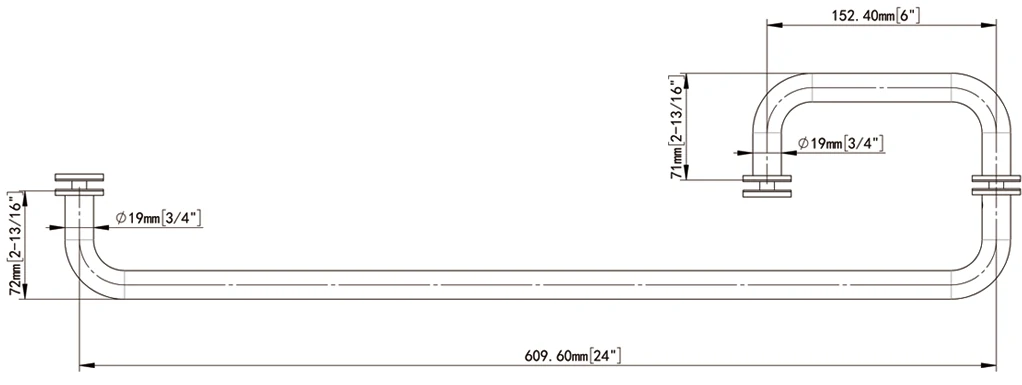 Brushed Nickel With Metal Washers Round Profile Pull & Towel Bar Combo Size