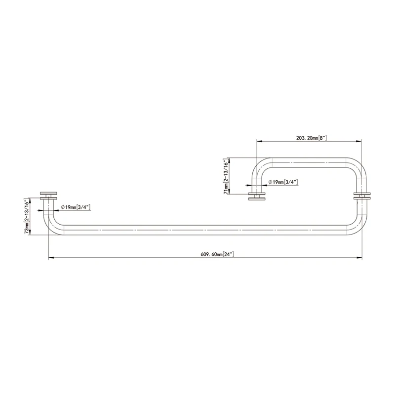 Brushed Nickel With Metal Washers Round Profile Pull & Towel Bar Combo Size