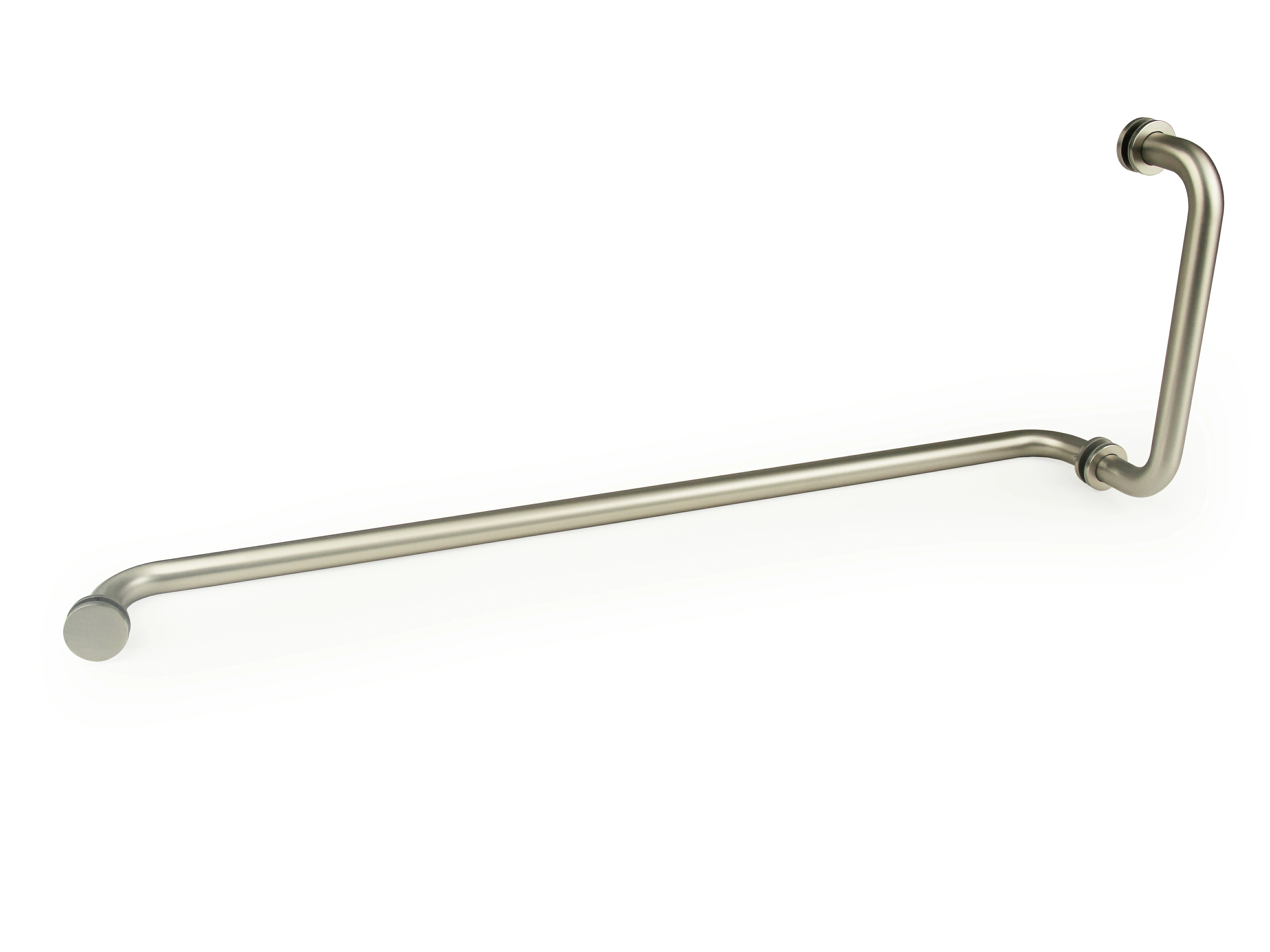 Brushed Nickel With Metal Washers Round Profile Pull & Towel Bar Combo 19*6/8*18/24