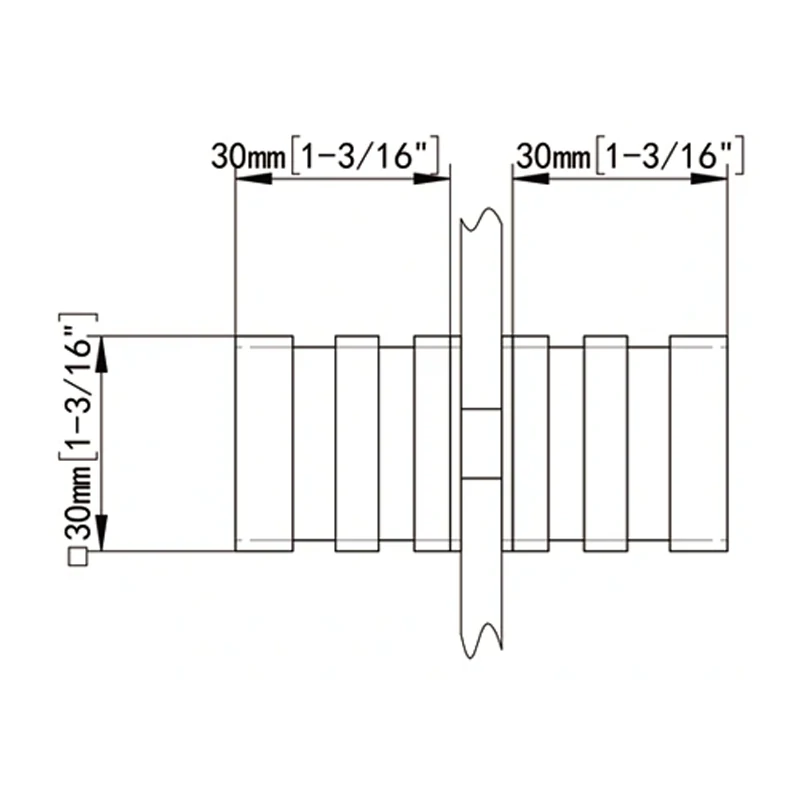 Chrome Square Back to Back Style Shower Knob Size