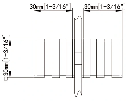 Chrome Square Back to Back Style Shower Knob Size