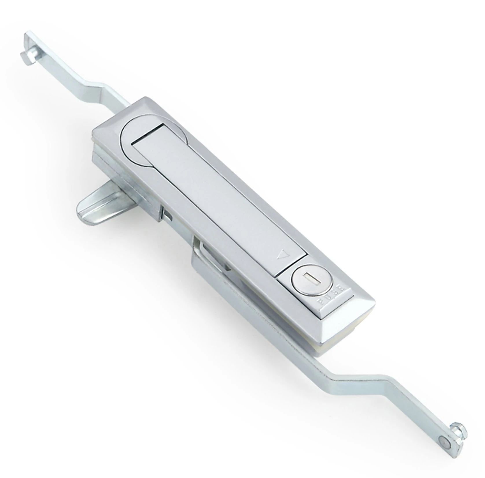 Loquet à levier encastré en alliage de zinc conçu pour les panneaux d'équipements industriels et les armoires électriques.