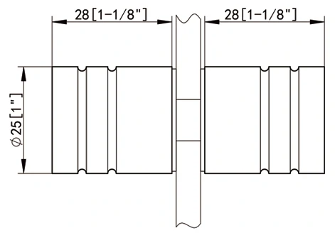 Gold Back to Back Round Shower Knob NY03 Size