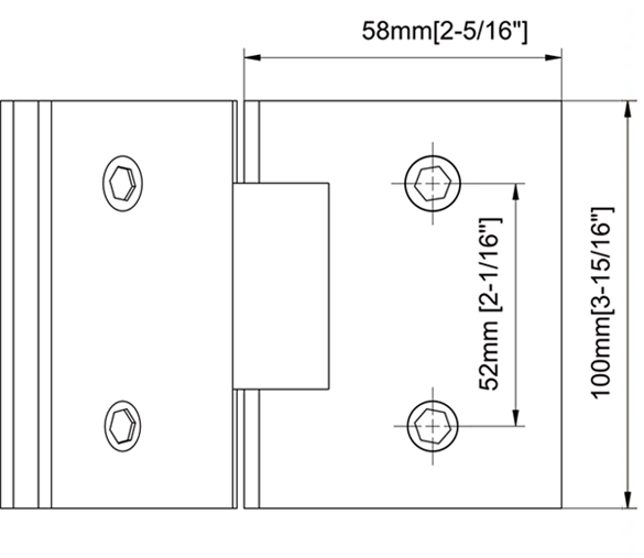 Gold Beveled Profile with Covers Glass to Glass 135°Square Profile Shower Door Hinges Size