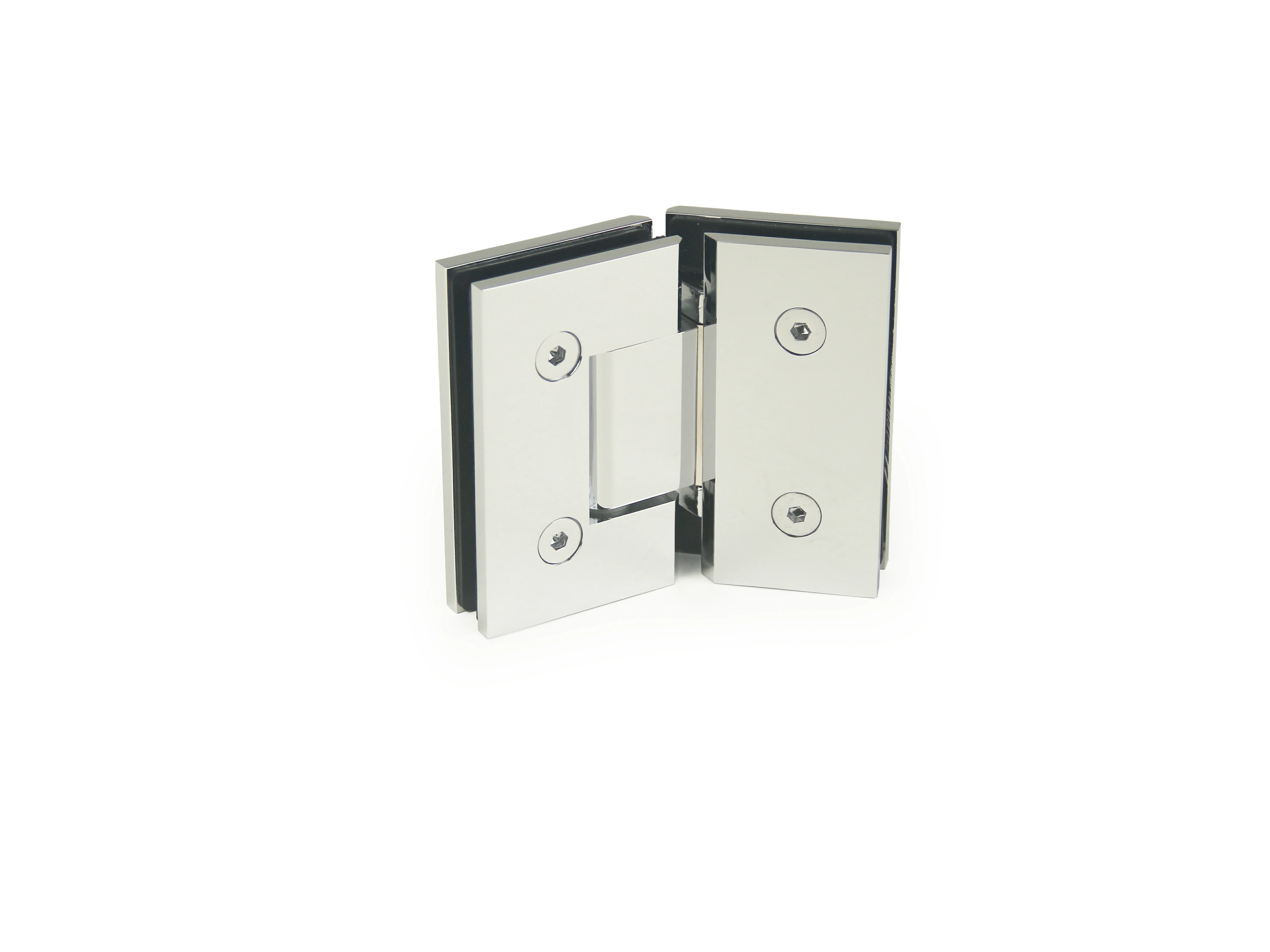 H14-Series Gold Beveled Profile with Covers Glass to Glass 135° Square Profile Shower Door Hinges