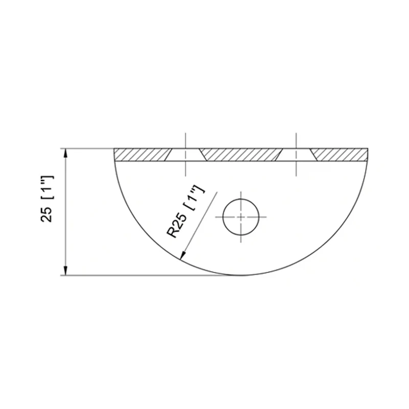 Gold Square Wall Mount U-SHAPE Glass Clamp Size