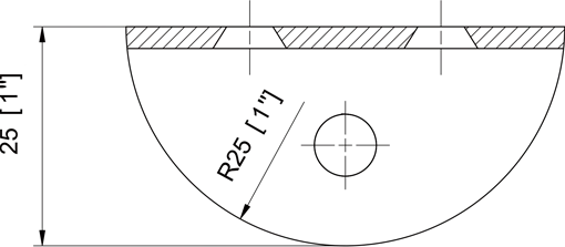 Gold Square Wall Mount U-SHAPE Glass Clamp Size