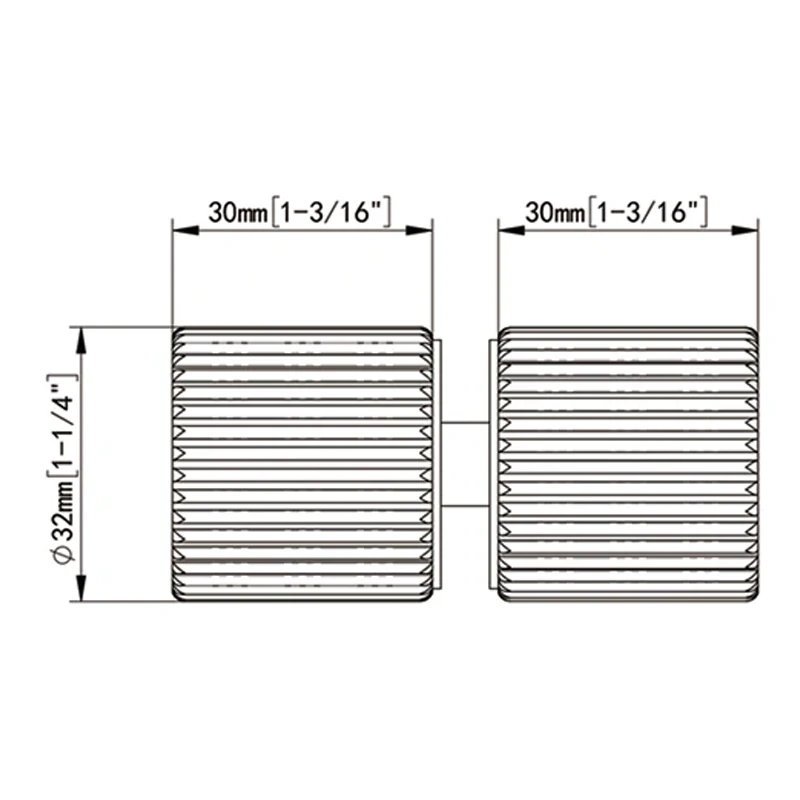Knob Helix Stripe Brass Back to Back Modern Shower Knobs Size