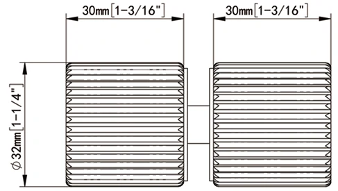 Knob Helix Stripe Brass Back to Back Modern Shower Knobs Size