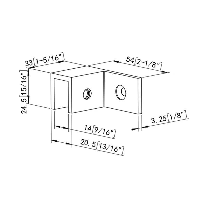 Left Wall Mount Sleeve-Over Bracket Shower Glass Clamp Size