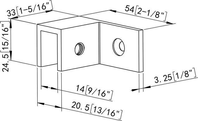 Left Wall Mount Sleeve-Over Bracket Shower Glass Clamp Size