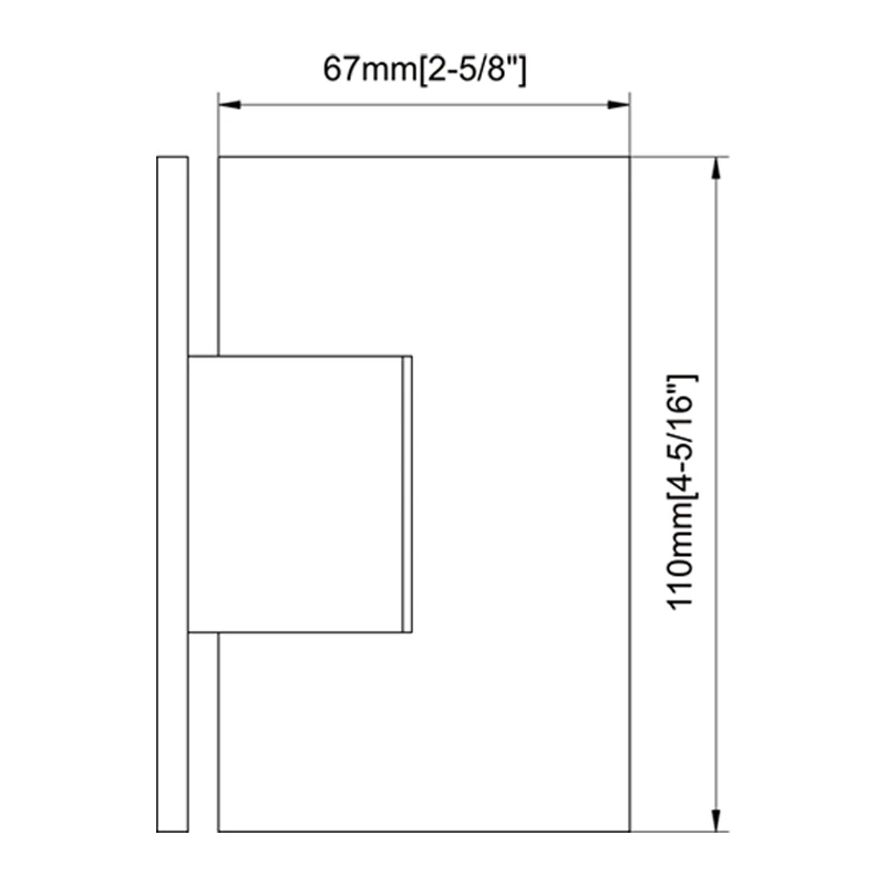 Mirror Chrome Finish Beveled Profile with Covers Square Glass to Wall Shower Door Hinges Size