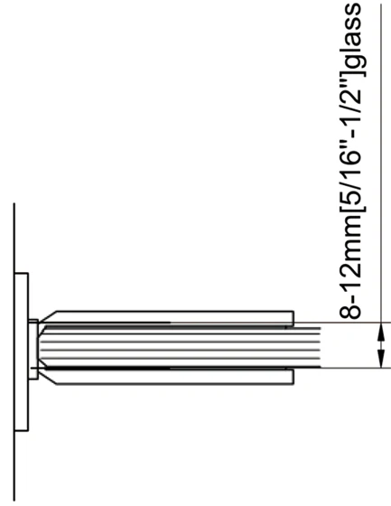 Mirror Chrome Finish Beveled Profile with Covers Square Glass to Wall Shower Door Hinges Size1