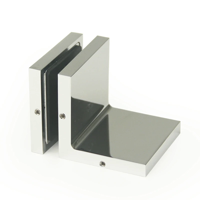 Mirror Chrome Finish Glass to Wall Square Glass Clamp