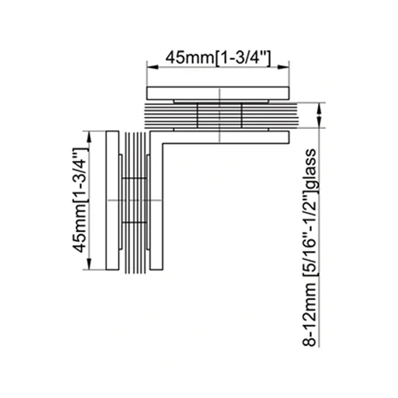 Mirror Chrome Finish Glass to Wall Square Glass Clamp Size