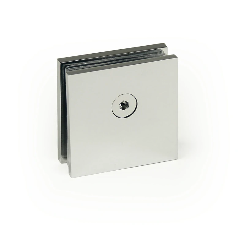 Mirror Chrome Finish Square Glass Clamp
